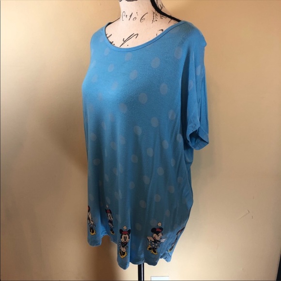 Disney Parks Minnie Mouse Print Blue Top - Picture 4 of 7